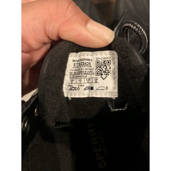 SPERRY AVENUE DUCK BOOT MENS SIZE 8M BLACK NEW - Picture 6 of 7